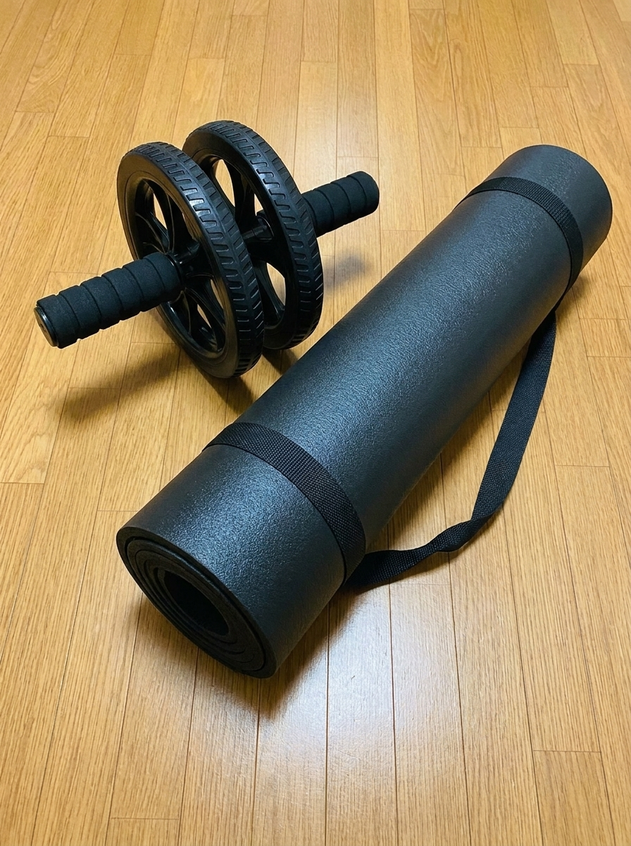 Dual Wheel Ab Roller with EVA Yoga Mat